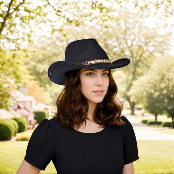 5962 Western Cowboy Hat For Men Women, Vintage Wide Brim Cowgirl main image 5